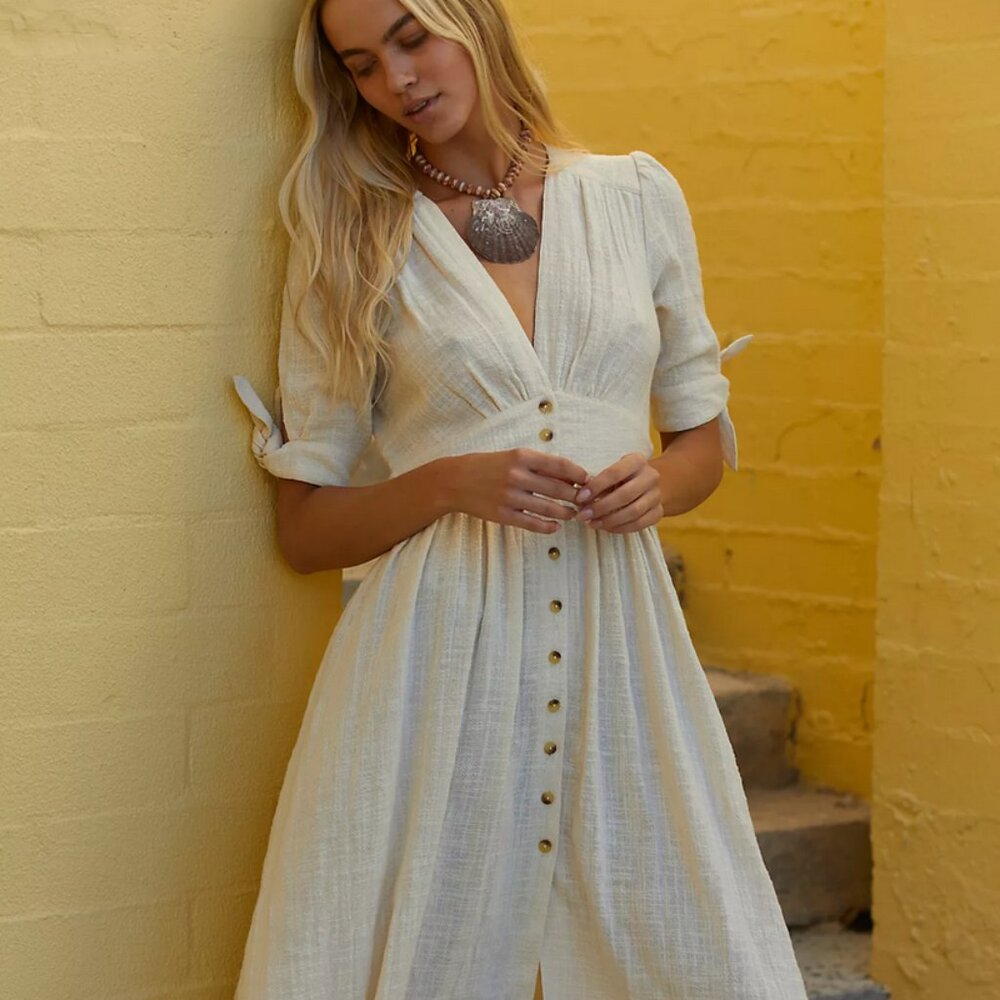 NWT Free People Love of My Life Dress in Ivory (Size Small)
